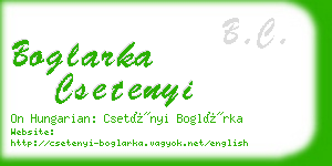 boglarka csetenyi business card